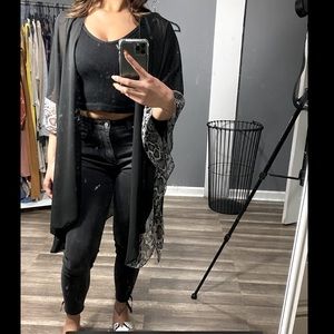 OS black/ snake skin kimono